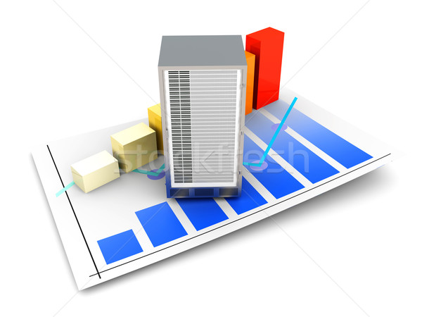 Server Statistik Bandbreite 3D gerendert Illustration Stock foto © Spectral