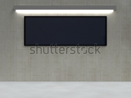 Wystawa ekranu 3d ilustracji konkretnych ściany ramki Zdjęcia stock © Spectral