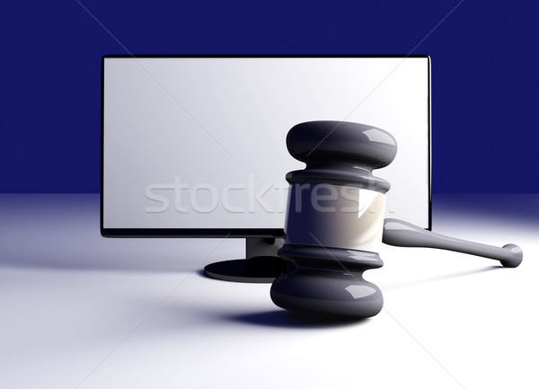 Online törvény 3D renderelt illusztráció bíróság Stock fotó © Spectral