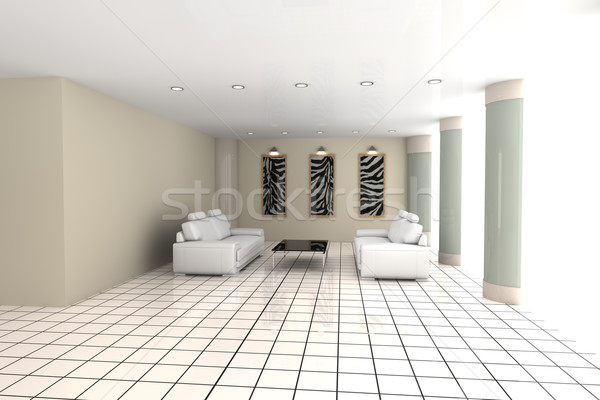 Architektur Innenraum 3D gerendert Illustration Haus Stock foto © Spectral