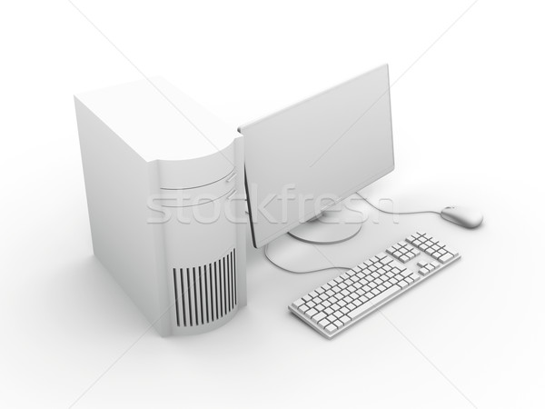 Asztali pc 3D renderelt illusztráció izolált Stock fotó © Spectral