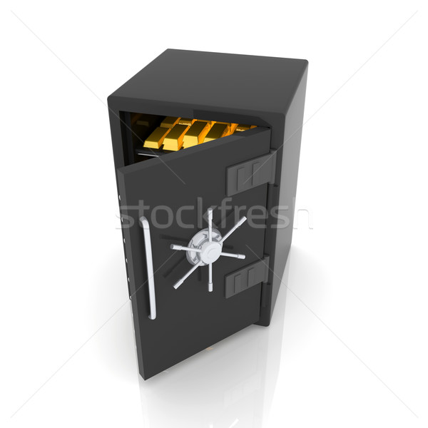 Gold Depot 3D-Darstellung isoliert weiß Sicherheit Stock foto © Spectral