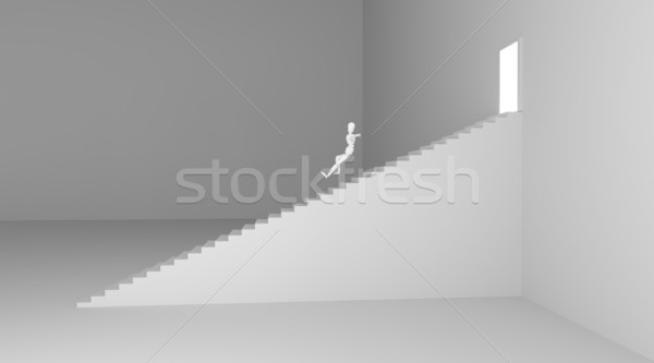 Atlama 3D render örnek ev adam Stok fotoğraf © Spectral