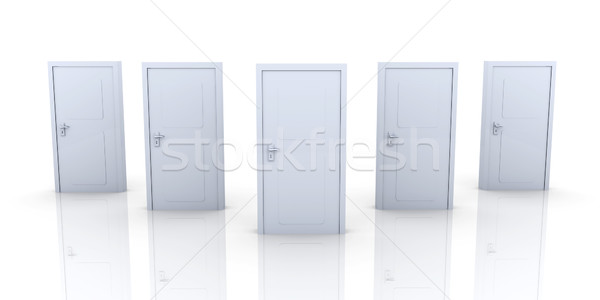 Drzwi 3D świadczonych ilustracja odizolowany biały Zdjęcia stock © Spectral