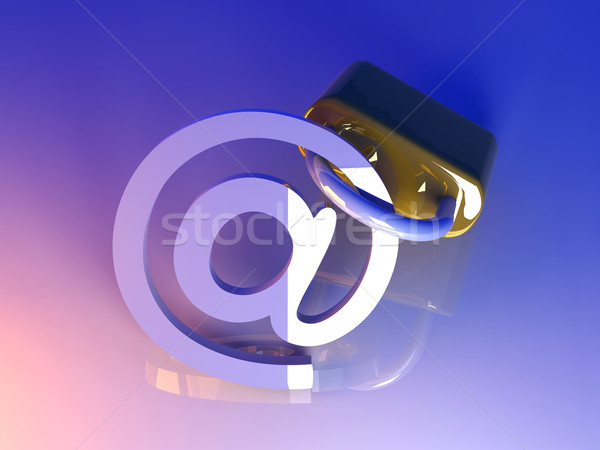 Biztonságos email 3D renderelt illusztráció zárolt Stock fotó © Spectral