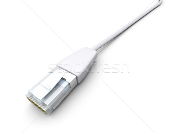 Stockfoto: Lan · kabel · 3D · gerenderd · illustratie · geïsoleerd