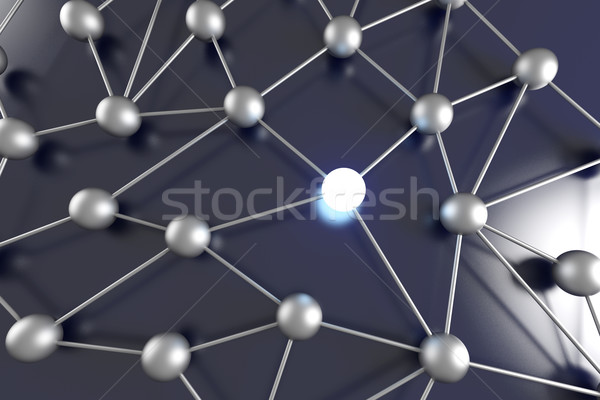 Réseau noeud 3D rendu illustration énergie Photo stock © Spectral
