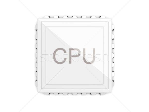 Cpu 3D rendu illustration isolé blanche [[stock_photo]] © Spectral