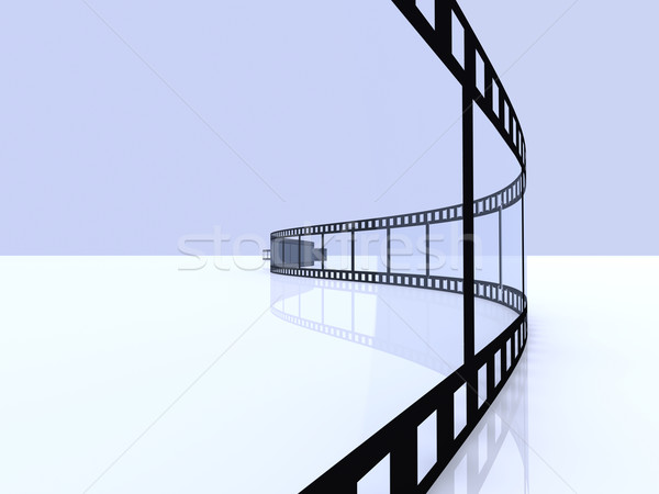 Taśmy filmowej 3d ilustracji film ramki film czarny Zdjęcia stock © Spectral