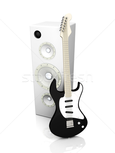 De audio entretenimiento 3D prestados ilustración guitarra Foto stock © Spectral