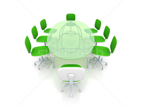 Conférence table 3D rendu illustration affaires [[stock_photo]] © Spectral