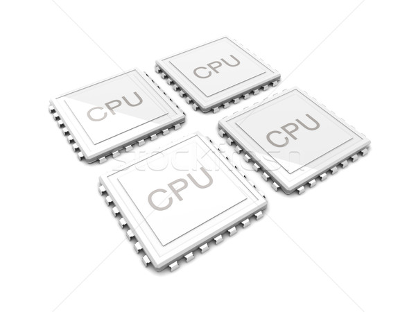 Rdzeń CPU 3D świadczonych ilustracja dwa Zdjęcia stock © Spectral