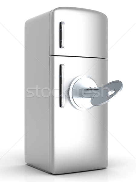 заблокированный холодильник классический 3D оказанный иллюстрация Сток-фото © Spectral
