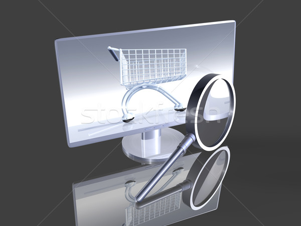 安全 網上購物 3D 呈現 插圖 注意 商業照片 © Spectral