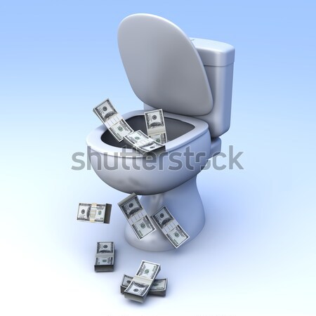Сток-фото: доллара · туалет · деньги · 3D · оказанный · иллюстрация