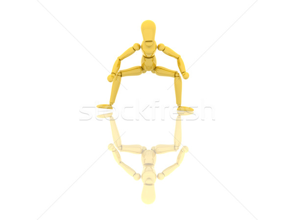 Golden Torhüter 3D-Darstellung isoliert weiß Fußball Stock foto © Spectral