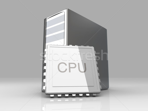 Desktop cpu 3D gerenderd illustratie geïsoleerd Stockfoto © Spectral