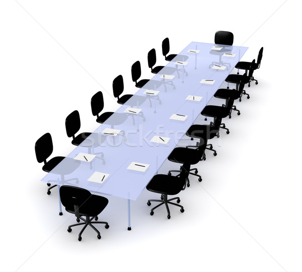 Boardroom table 3d illustration isolé blanche affaires [[stock_photo]] © Spectral