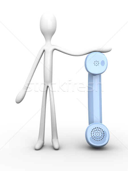 Halten Telefon 3D gerendert Illustration Körper Stock foto © Spectral