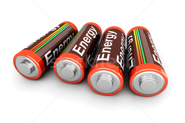 Batterijen 3D gerenderd illustratie geïsoleerd witte Stockfoto © Spectral