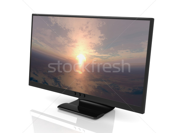 Lcd display 3d illustration televisie landschap monitor Stockfoto © Spectral