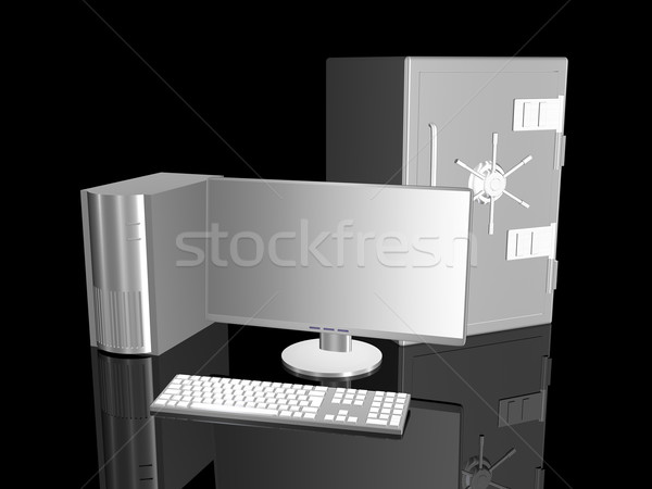 Biztonságos 3D renderelt illusztráció digitális biztonság Stock fotó © Spectral