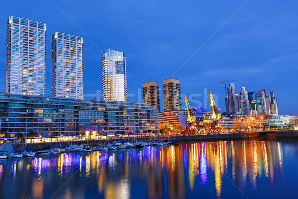 Puerto Madero in Buenos Aires at night Stock photo © Spectral