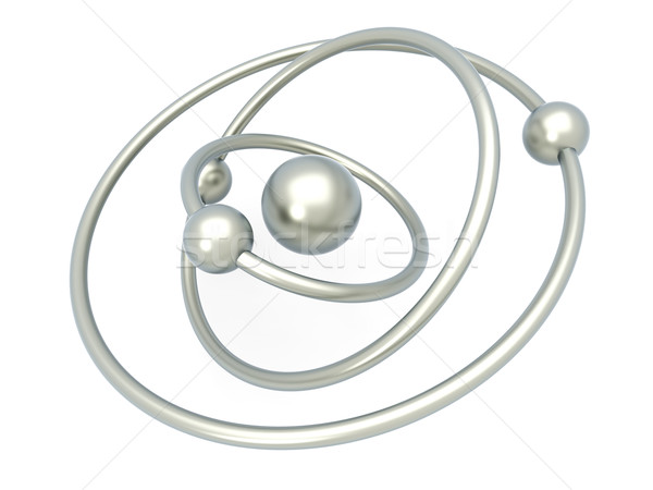 Zdjęcia stock: Atomowy · model · 3D · świadczonych · ilustracja · odizolowany
