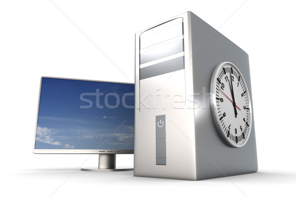 Számítógép idő digitális szerver 3D renderelt Stock fotó © Spectral