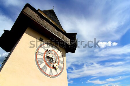 Foto stock: Relógio · torre · Graz · famoso · Áustria · casa