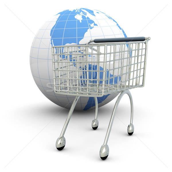 Global compras 3D prestados ilustração carro Foto stock © Spectral