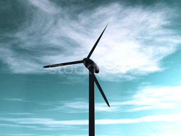 Wind macht 3d illustration achtergrond industrie elektriciteit Stockfoto © Spectral