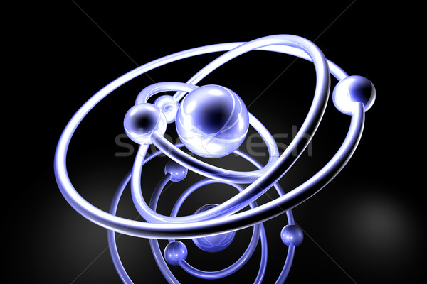 Atômico modelo ilustração 3d escolas ciência energia Foto stock © Spectral