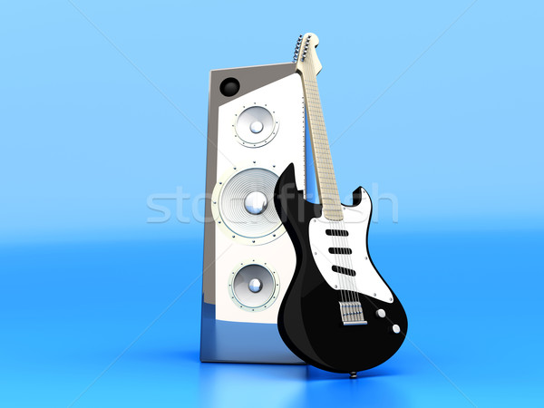 De audio entretenimiento 3D prestados ilustración guitarra Foto stock © Spectral