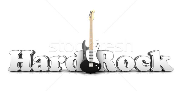 Słowo gitara 3d ilustracji metal rock dźwięku Zdjęcia stock © Spectral