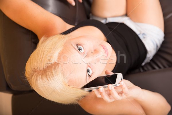 Girl talking with a Smartphone	 Stock photo © Spectral