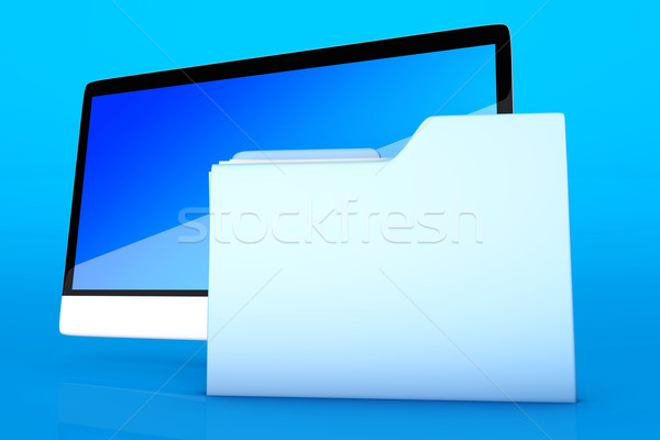 A modern all in one computer with a data folder Stock photo © Spectral