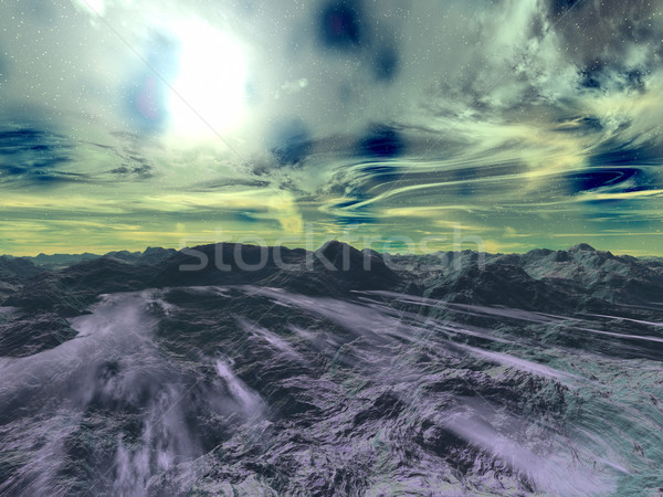 3D gerendert Illustration digitalen scifi Landschaft Stock foto © Spectral