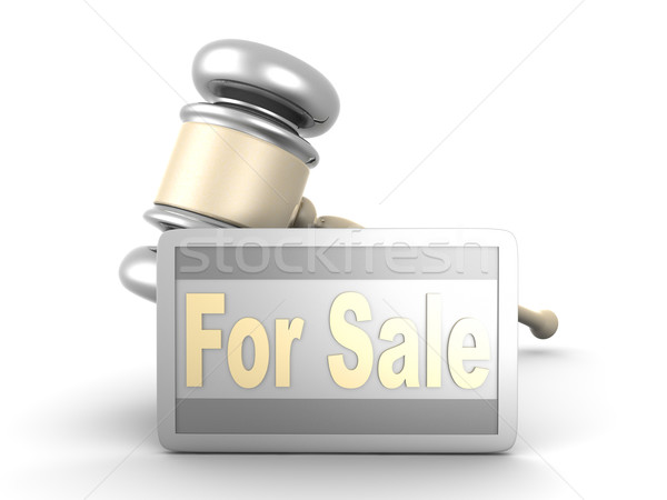 Stock foto: Auktion · Verkauf · Symbol · 3D · gerendert · Illustration