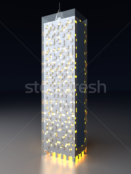 Architecture moderne contemporain gratte-ciel 3D rendu illustration [[stock_photo]] © Spectral