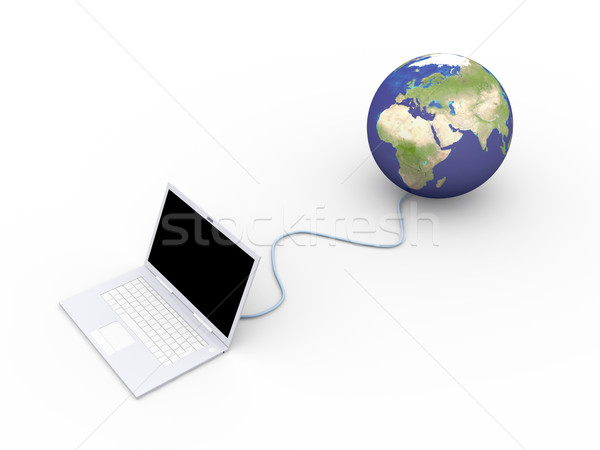 Mundo 3D prestados ilustración Ethernet mundo Foto stock © Spectral