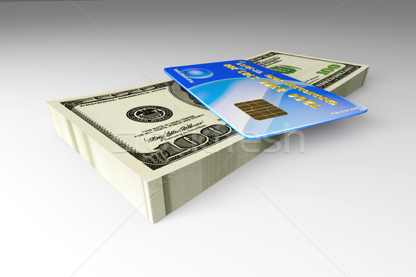 Carte de crédit trésorerie 3D rendu illustration affaires [[stock_photo]] © Spectral