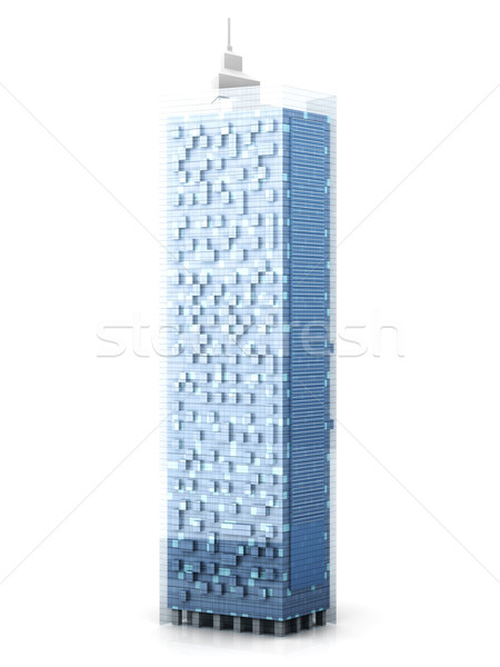 Modern mimari çağdaş gökdelen 3D render örnek Stok fotoğraf © Spectral
