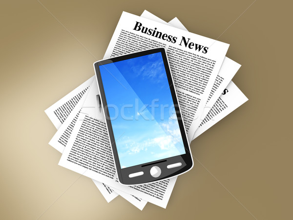 Сток-фото: смартфон · бизнеса · Новости · 3D · оказанный · иллюстрация