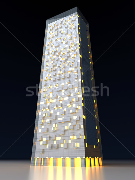 Modern építészet kortárs felhőkarcoló 3D renderelt illusztráció Stock fotó © Spectral