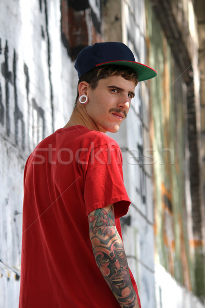 Sétál lefelé utca fiatal rapper városi Stock fotó © Spectral