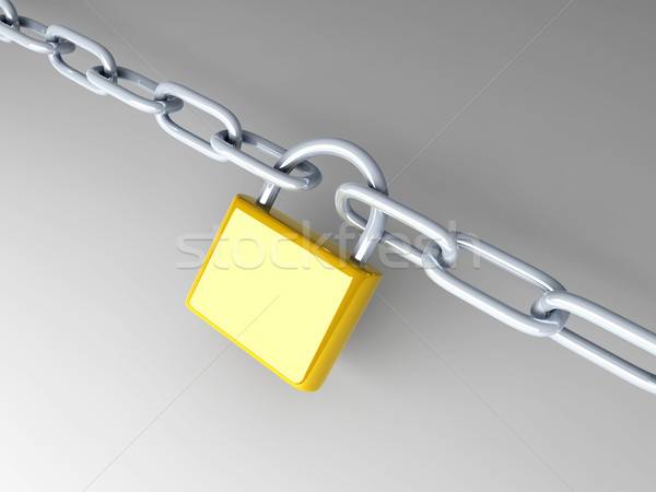 Zablokowany łańcucha 3D świadczonych ilustracja metal Zdjęcia stock © Spectral