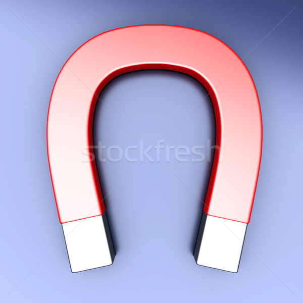 Magnes 3D świadczonych ilustracja metal Zdjęcia stock © Spectral