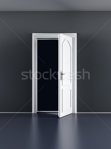 Otwartych drzwi pustym pokoju 3D świadczonych ilustracja biuro Zdjęcia stock © Spectral