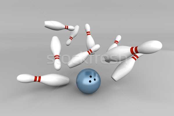 Sztrájk játszik bowling összes 3D renderelt Stock fotó © Spectral